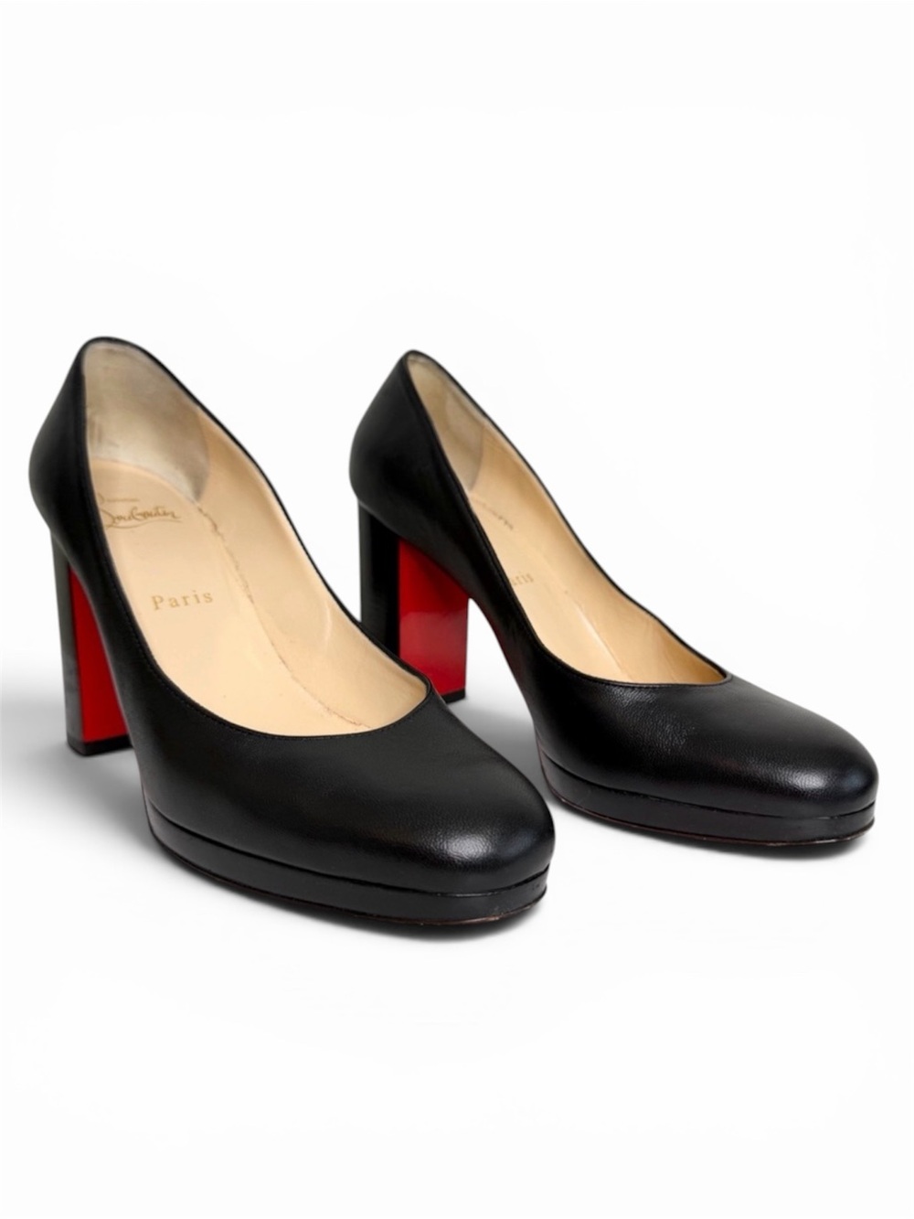 Christian Louboutin Kabbets 100 Black Pumps with Red Sole Size 37.5